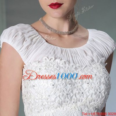 Cheap Scoop Sleeveless Zipper Floor Length Lace Dress for Prom