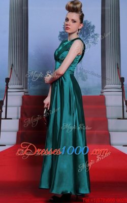 Best Scoop Sleeveless Belt Side Zipper Prom Party Dress