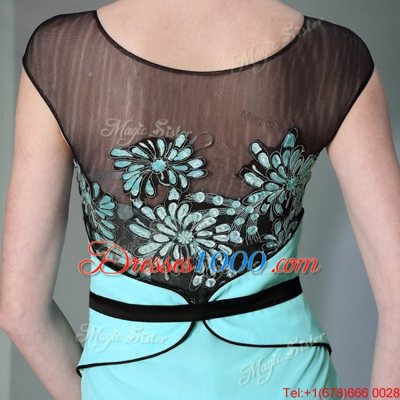 Dazzling Scoop Chiffon Sleeveless Floor Length Dress for Prom and Appliques