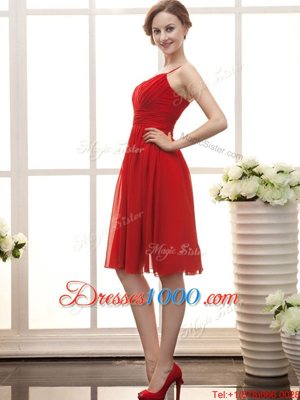 Wine Red Spaghetti Straps Zipper Ruching Party Dress for Toddlers Sleeveless