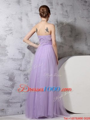 Sleeveless Side Zipper Floor Length Lace Junior Homecoming Dress