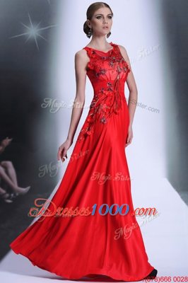 Best Bateau Sleeveless Zipper Homecoming Dress Red Chiffon