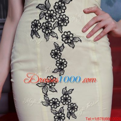 Mermaid Cap Sleeves Brush Train Embroidery Side Zipper Prom Dress