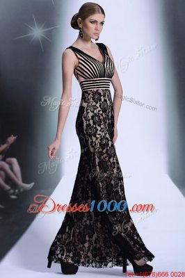 Captivating Sleeveless Zipper Floor Length Lace and Belt