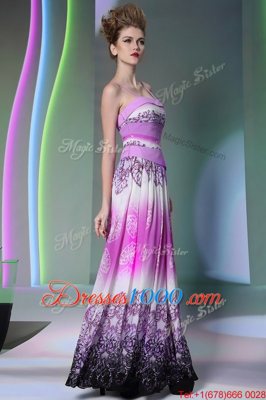 Nice Multi-color Sleeveless Ruching Floor Length Evening Dress