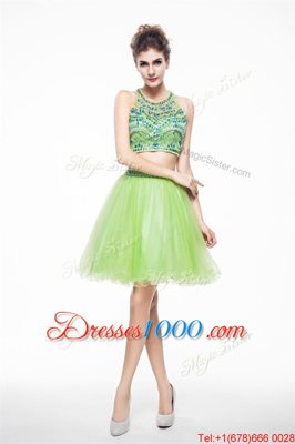 Ideal Scoop Backless Beading Homecoming Dress Sleeveless