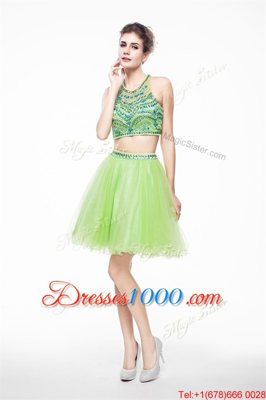 Ideal Scoop Backless Beading Homecoming Dress Sleeveless