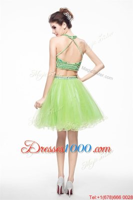 Ideal Scoop Backless Beading Homecoming Dress Sleeveless