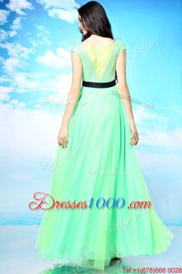 Affordable Multi-color Column/Sheath Chiffon Bateau Sleeveless Beading Floor Length Backless Prom Party Dress