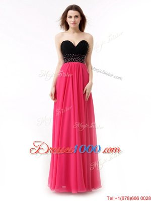 Fancy Pink And Black Sweetheart Lace Up Beading and Ruffles Homecoming Gowns Sleeveless