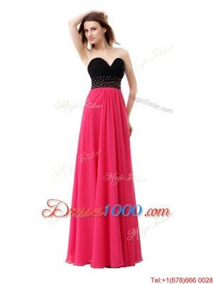 Fancy Pink And Black Sweetheart Lace Up Beading and Ruffles Homecoming Gowns Sleeveless
