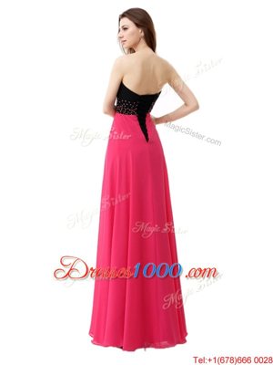 Fancy Pink And Black Sweetheart Lace Up Beading and Ruffles Homecoming Gowns Sleeveless