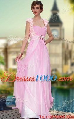 Sweetheart Sleeveless Satin Evening Dress Belt and Hand Made Flower Zipper