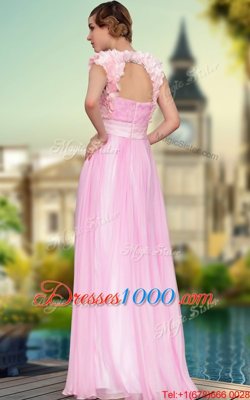 Sweetheart Sleeveless Satin Evening Dress Belt and Hand Made Flower Zipper