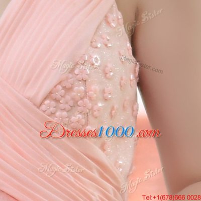 Sumptuous Sleeveless Beading Zipper Prom Gown