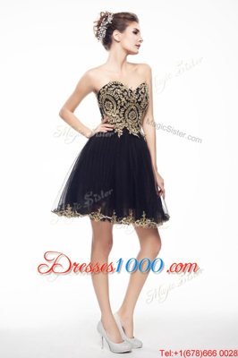 Best Black Sweetheart Side Zipper Beading and Lace Sleeveless