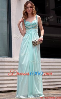 Fantastic Light Blue Sleeveless Chiffon Zipper Homecoming Dress Online for Prom and Party