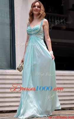 Fantastic Light Blue Sleeveless Chiffon Zipper Homecoming Dress Online for Prom and Party