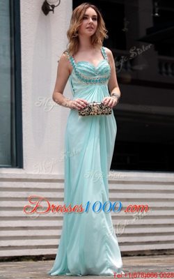 Fantastic Light Blue Sleeveless Chiffon Zipper Homecoming Dress Online for Prom and Party