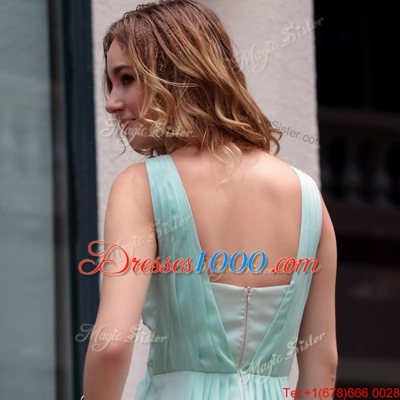 Fantastic Light Blue Sleeveless Chiffon Zipper Homecoming Dress Online for Prom and Party