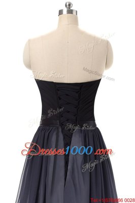 Black Sleeveless Chiffon Lace Up Homecoming Dress for Prom and Party