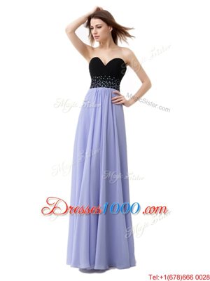 Lavender Prom Gown Prom and For with Beading Sweetheart Sleeveless Lace Up