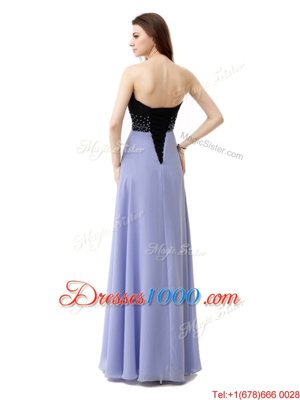 Lavender Prom Gown Prom and For with Beading Sweetheart Sleeveless Lace Up
