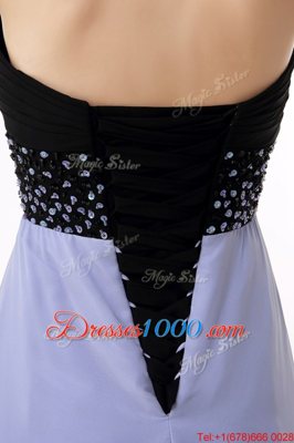 Lavender Prom Gown Prom and For with Beading Sweetheart Sleeveless Lace Up