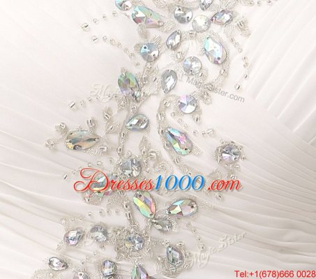 Pretty One Shoulder White And Black Chiffon Zipper Prom Dress Sleeveless Floor Length Beading