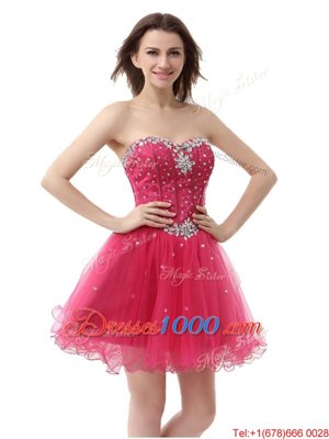 Latest Sweetheart Sleeveless Organza Prom Party Dress Beading Lace Up