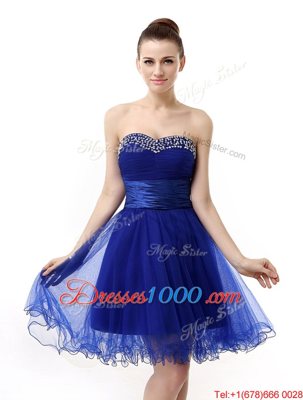 Organza Sleeveless Knee Length Homecoming Dress and Ruffled Layers and Sequins and Ruching