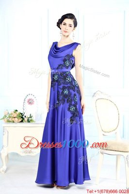 Noble Scoop Sleeveless Appliques Backless Dress for Prom