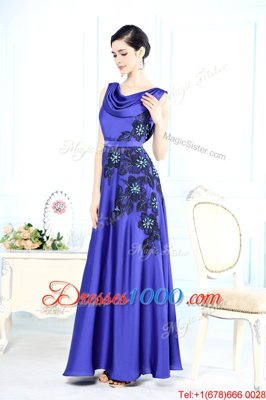 Noble Scoop Sleeveless Appliques Backless Dress for Prom