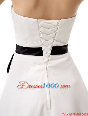 White Sleeveless Chiffon Lace Up Hoco Dress for Prom and Party