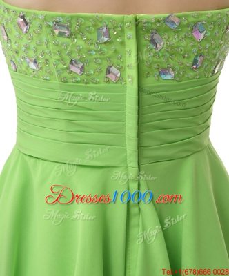 Artistic Zipper Sweetheart Beading Prom Homecoming Dress Organza Sleeveless