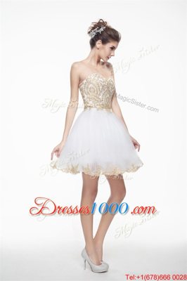 Best White Prom and Party and For with Beading and Lace Sweetheart Sleeveless Zipper