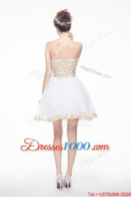 Best White Prom and Party and For with Beading and Lace Sweetheart Sleeveless Zipper
