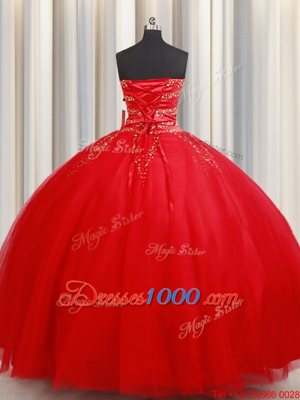 Customized Red Sweet 16 Dresses Military Ball and Sweet 16 and Quinceanera and For with Beading Sweetheart Sleeveless Lace Up