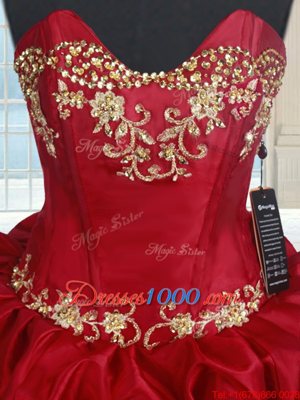Pick Ups Floor Length Ball Gowns Sleeveless Wine Red 15th Birthday Dress Lace Up