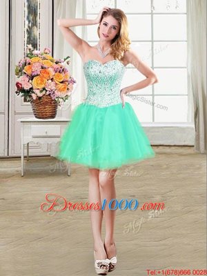 Exquisite Four Piece Pick Ups Apple Green Sleeveless Organza Lace Up Quinceanera Gown for Military Ball and Sweet 16 and Quinceanera