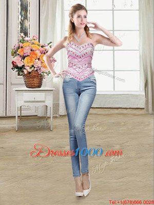 Four Piece Sleeveless Beading Lace Up Sweet 16 Dresses