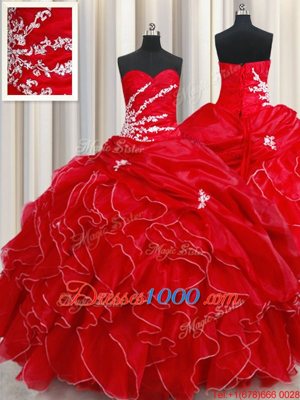 Affordable Sleeveless Beading and Ruffles and Pick Ups Lace Up Vestidos de Quinceanera