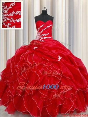 Affordable Sleeveless Beading and Ruffles and Pick Ups Lace Up Vestidos de Quinceanera