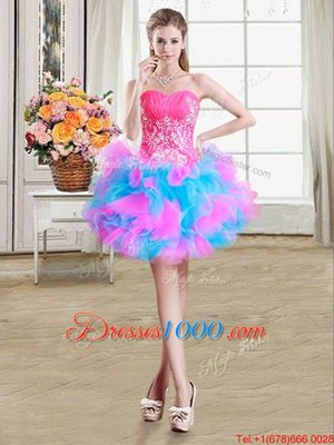 Flirting Four Piece Floor Length Ball Gowns Sleeveless Multi-color Ball Gown Prom Dress Zipper