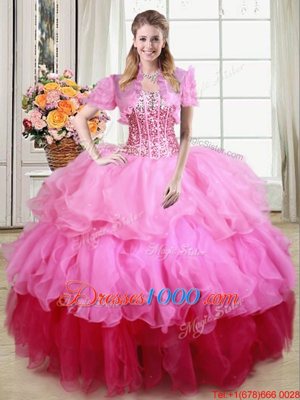 Multi-color Quinceanera Dress Military Ball and Sweet 16 and Quinceanera and For with Ruffles and Sequins Sweetheart Sleeveless Lace Up