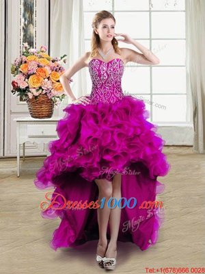 Clearance Four Piece Sleeveless Beading and Ruffles Lace Up 15 Quinceanera Dress
