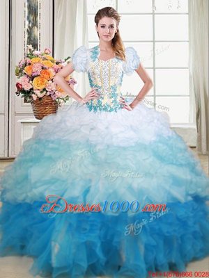 Sexy With Train Multi-color 15th Birthday Dress Sweetheart Sleeveless Brush Train Lace Up