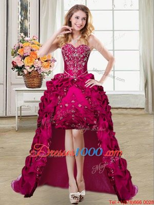 Designer Four Piece Sleeveless Beading and Embroidery Lace Up Sweet 16 Quinceanera Dress