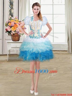Exceptional Mini Length Ball Gowns Sleeveless Multi-color Pageant Dress for Teens Lace Up