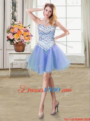 Mini Length A-line Sleeveless Lavender Winning Pageant Gowns Lace Up